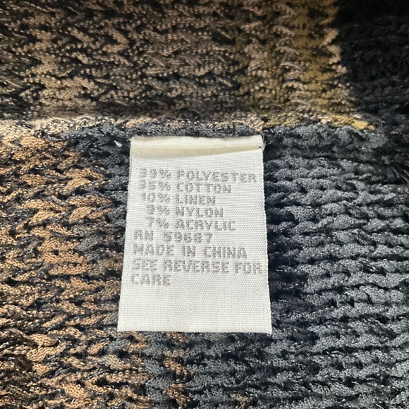 Curio New York Art to Wear Layering Tunic Sweater Lagenlook Black Green XL - Picture 9 of 10